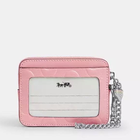 NWT Coach! Zip Card Case
In Signature Leather With Heart Charm 🌸 - Picture 4 of 6